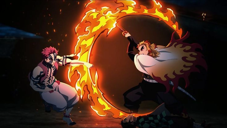 Rengoku vs Akaza art bùng nổ cảm xúc bi tráng