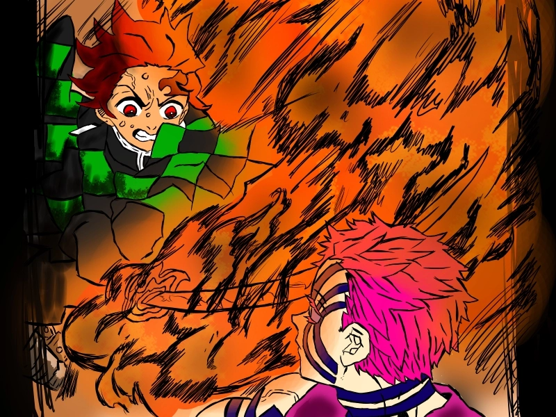 Kimetsu no Yaiba Tanjiro vs Akaza nghẹt thở