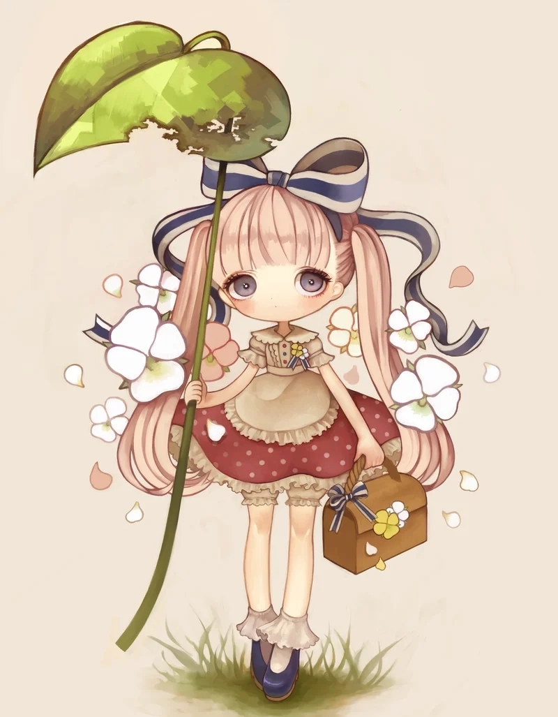 Hình chibi cute tỏa sáng với gam màu pastel dịu nhẹ