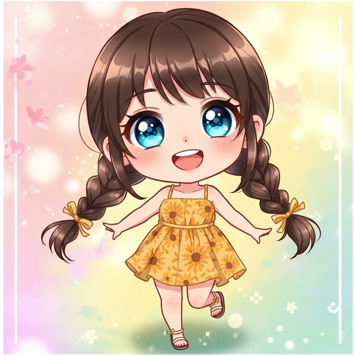 Hình anime nữ cute chibi dịu dàng mà cuốn hút