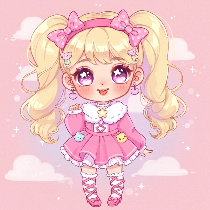 Hình chibi nữ cute đầy sức sống và tươi trẻ