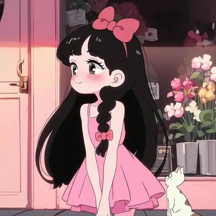 Ảnh anime cute nữ chibi hài hòa và đáng yêu