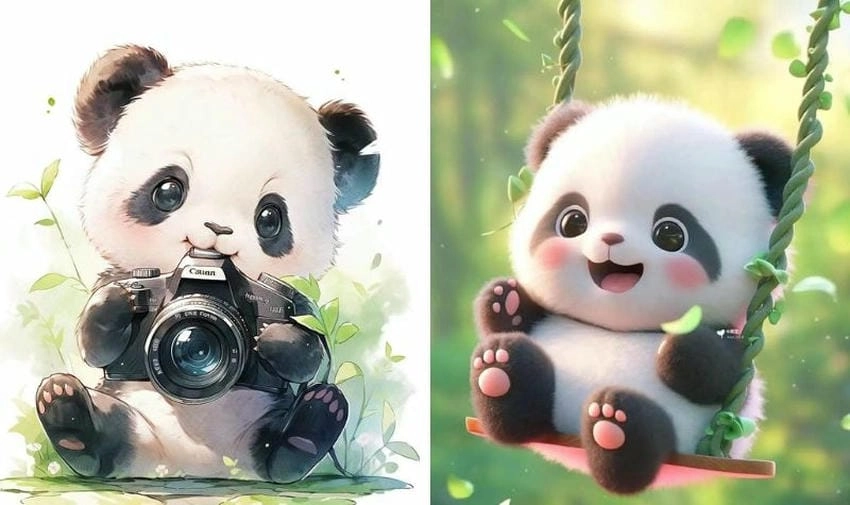 Cute kawaii chibi panda panda chibi kawaii đáng yêu