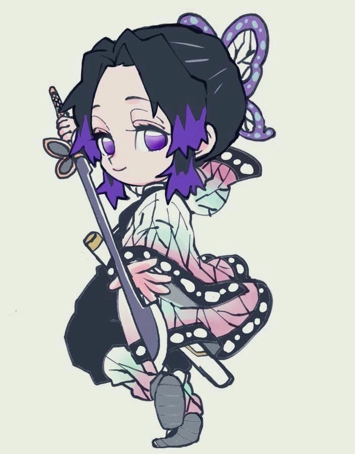 Shinobu Kochou Chibi ánh mắt như lưỡi dao