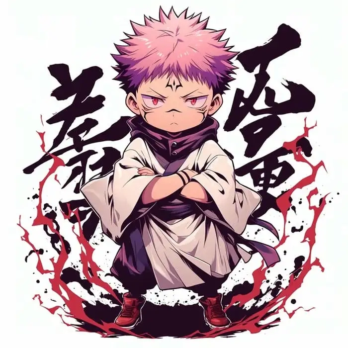 Anime Sukuna chibi phiên bản hoạt hình dễ thương