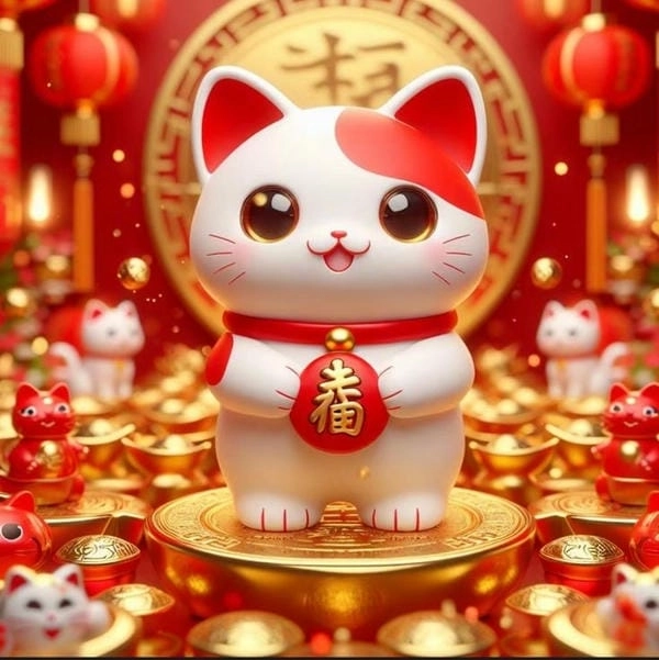 Avatar mèo thần tài may mắn mang tài lộc đến