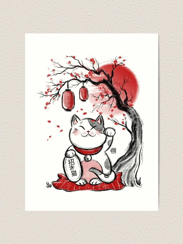 Con mèo thần tài vàng biểu tượng giàu sang
