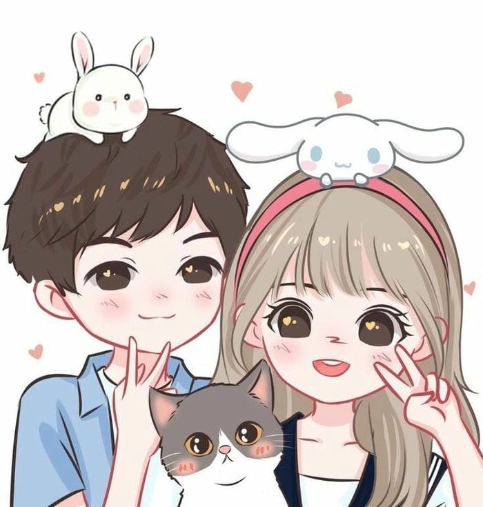 Ảnh anime chibi cặp đôi cute phong cách Nhật Bản