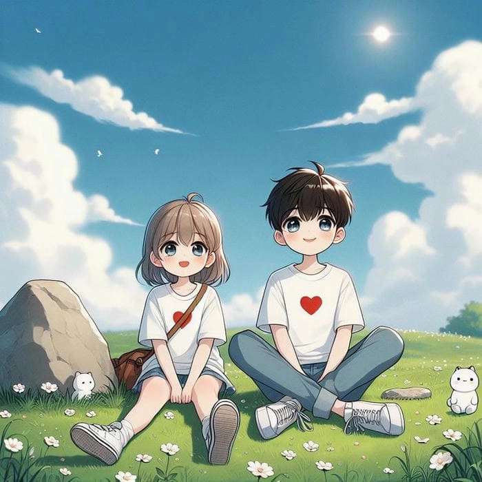 Hình nền cặp đôi chibi cute lý tưởng cho điện thoại