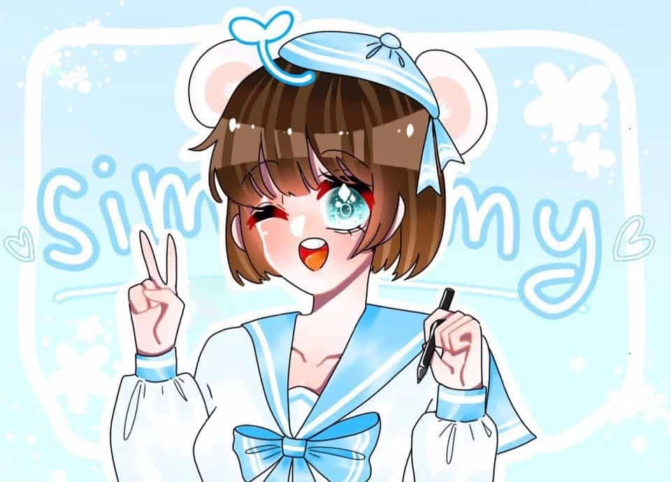 Ảnh chibi mèo Simmy đang tạo dáng dễ thương