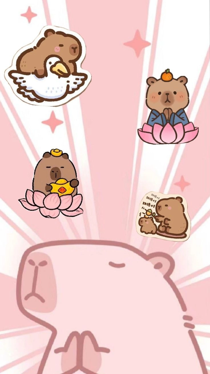 Hình nền Capybara tươi sáng thu hút