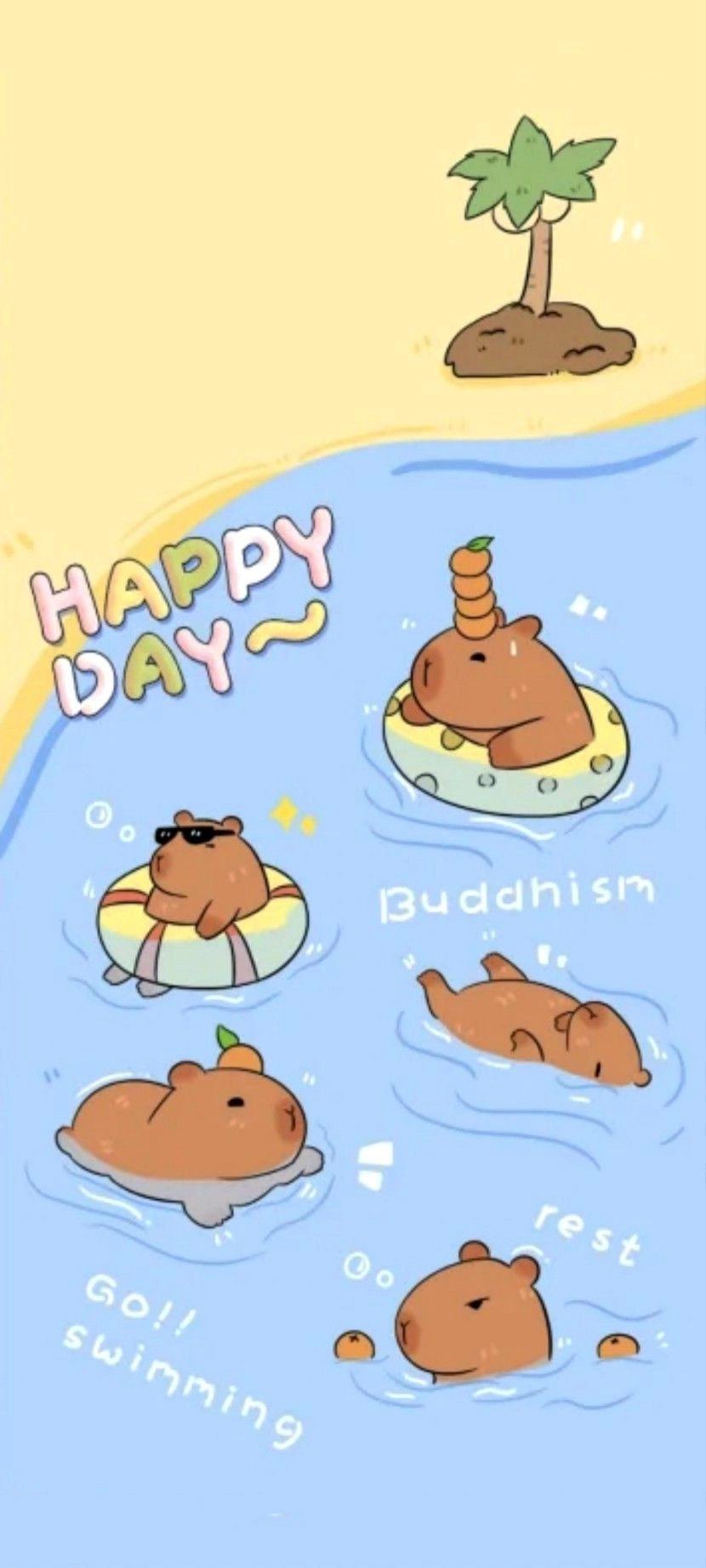 Avatar hình nền Capybara cute chibi