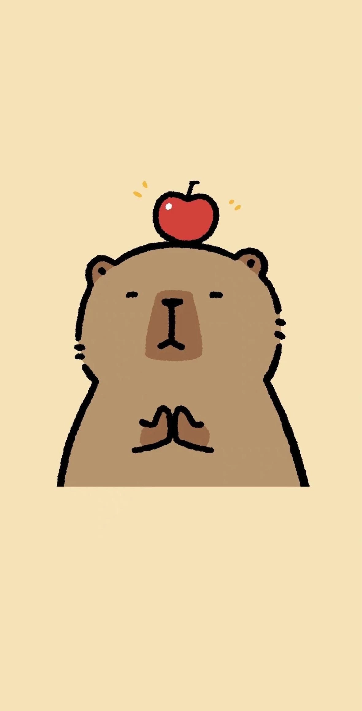 Hình nền Capybara cute chibi lấp lánh