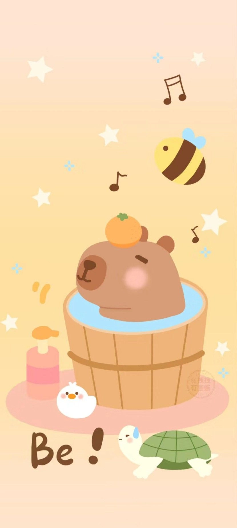 Hình nền điện thoại Capybara màu hồng