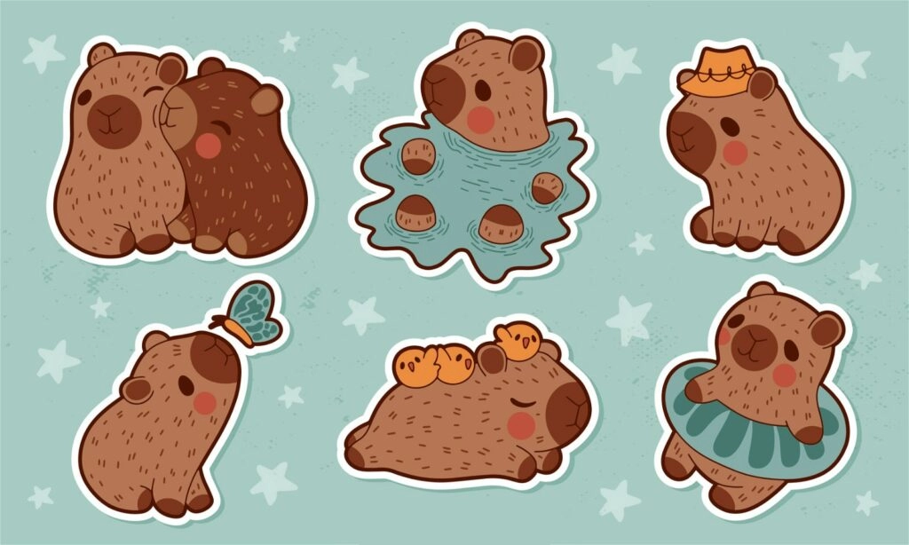 Hình nền Capybara đáng yêu cuốn hút