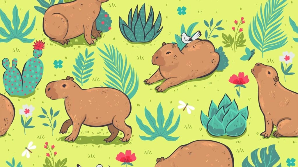 Hình nền Capybara vô tri cho máy tính