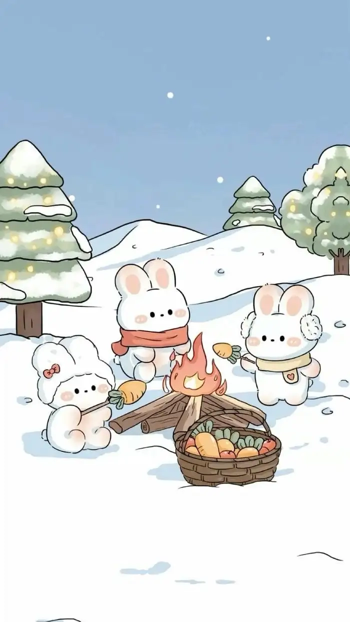 Hình nền thỏ chibi đáng yêu hết nấc