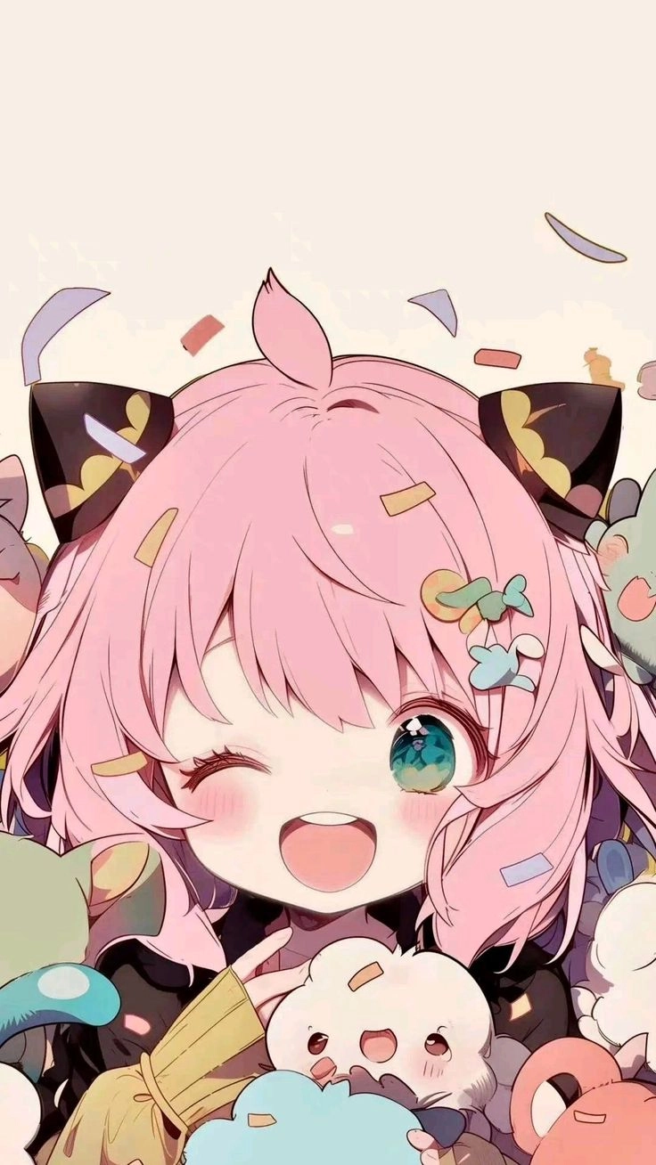 Hình nền anime chibi nữ dễ thương xinh xắn