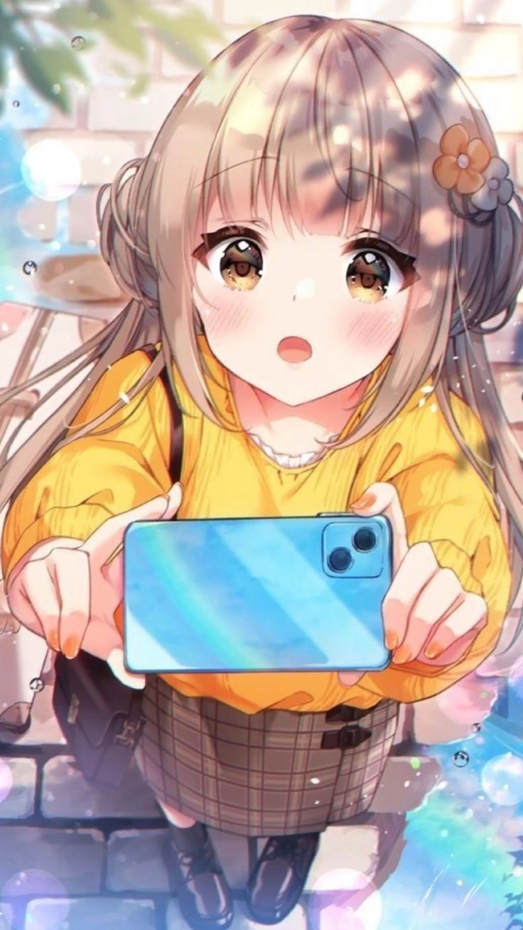 Hình nền chibi nữ cute tươi sáng nhẹ nhàng