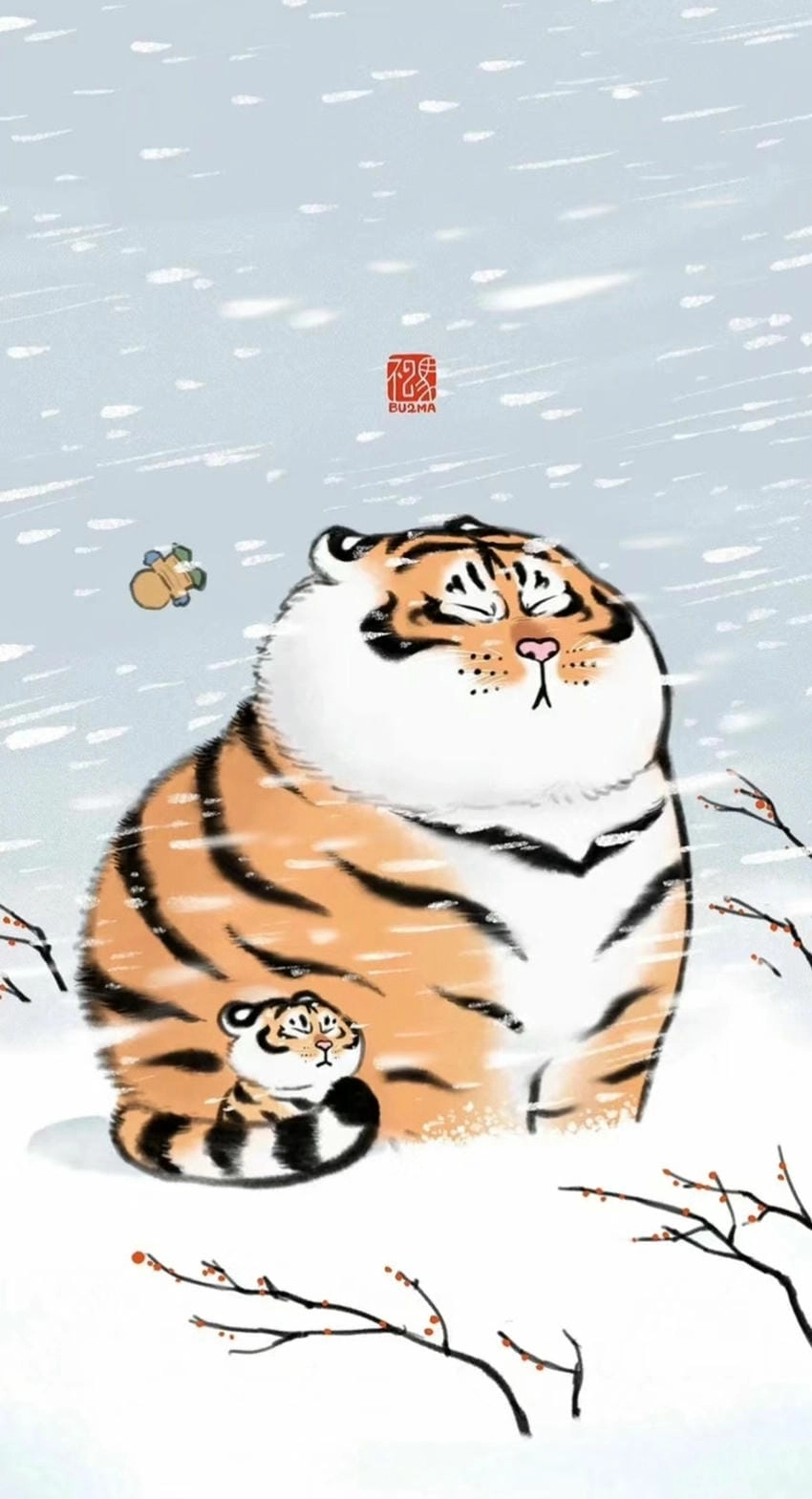 Hình nền con hổ cute khiến tim rung rinh nhẹ nhàng