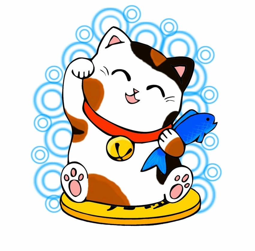 Hình nên mèo thần tài dễ thương phát tài