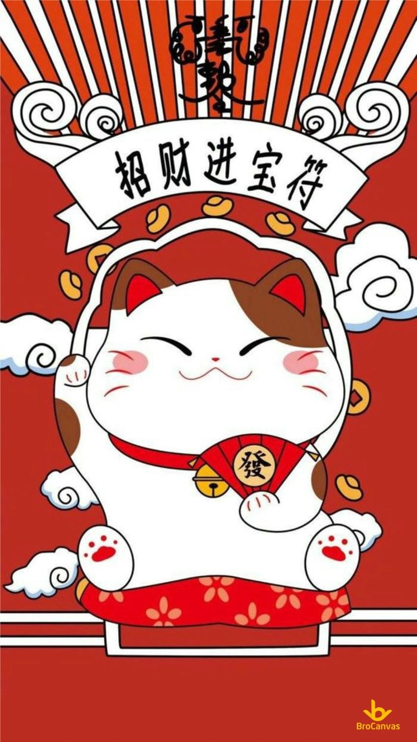 Mèo thần tài hình nền điện thoại siêu cute