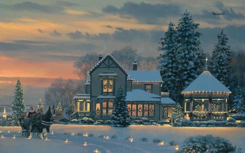 Hình nền máy tính noel lộng lẫy sắc màu