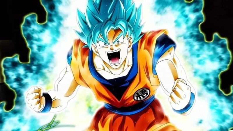Hình nền máy tính Songoku rực lửa sức mạnh