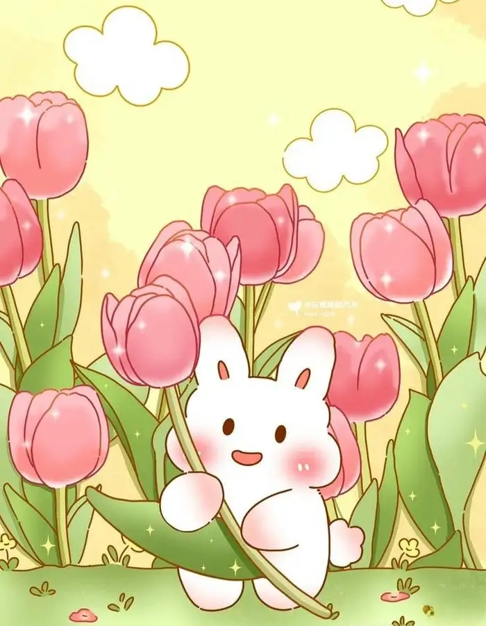 Hình nền thỏ con đáng yêu mang nét ngộ nghĩnh tươi vui