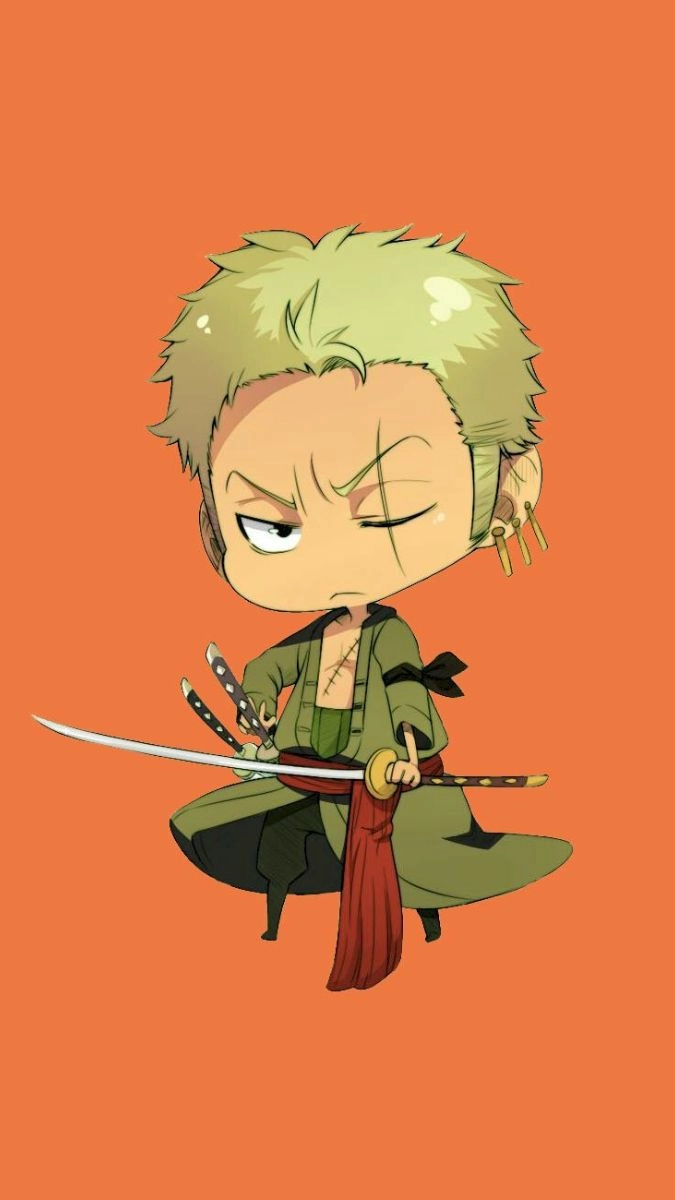 Zoro cute chibi làm nền điện thoại dễ thương