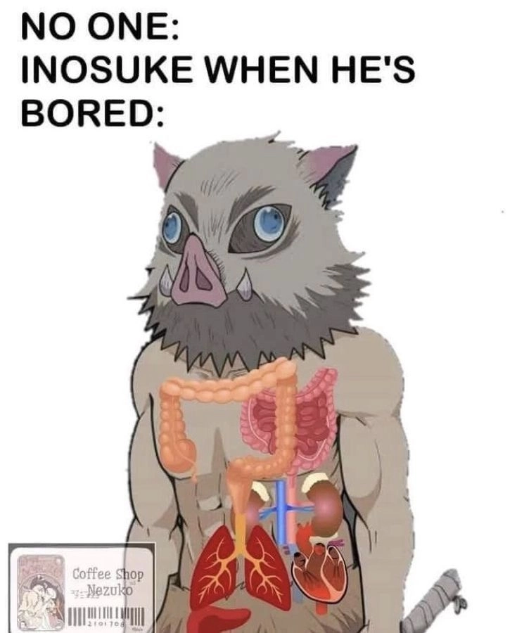 Inosuke meme face gương mặt meme huyền thoại của Inosuke