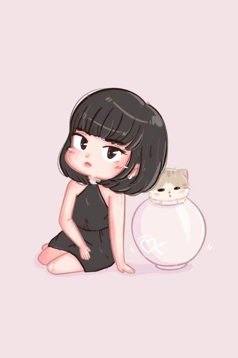 Vẽ Lisa Blackpink chibi phong cách siêu cute