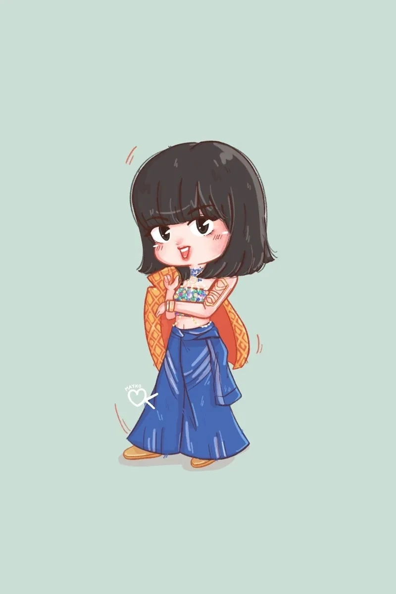 Hình Lisa Blackpink chibi cute đáng yêu