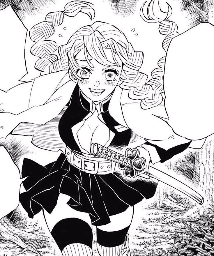 Mitsuri manga full body Luyến Trụ trong dáng hình hoàn mỹ