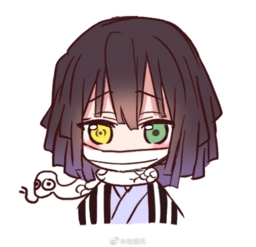 Iguro Obanai chibi nét vẽ tí hon của Xà Trụ bí ẩn