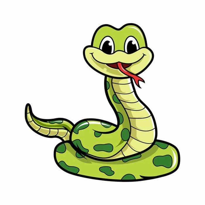 Ảnh rắn chibi phong cách sinh động dễ thương