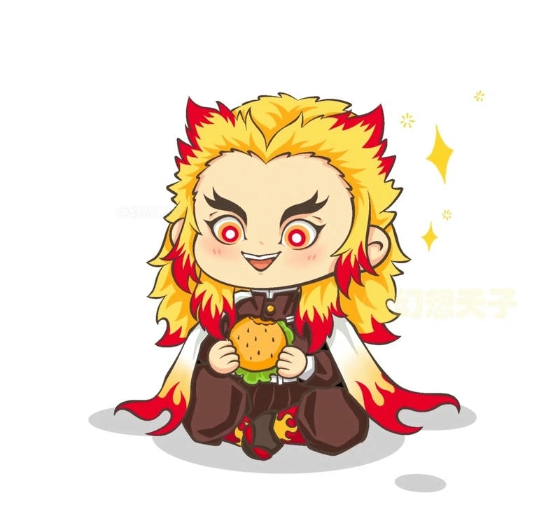 Anime Rengoku chibi nét vẽ ngộ nghĩnh của Hashira
