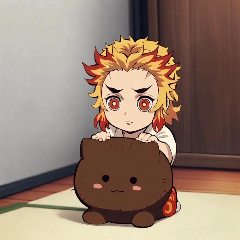 Kawaii Rengoku chibi Viêm Trụ hóa thiên thần nhỏ
