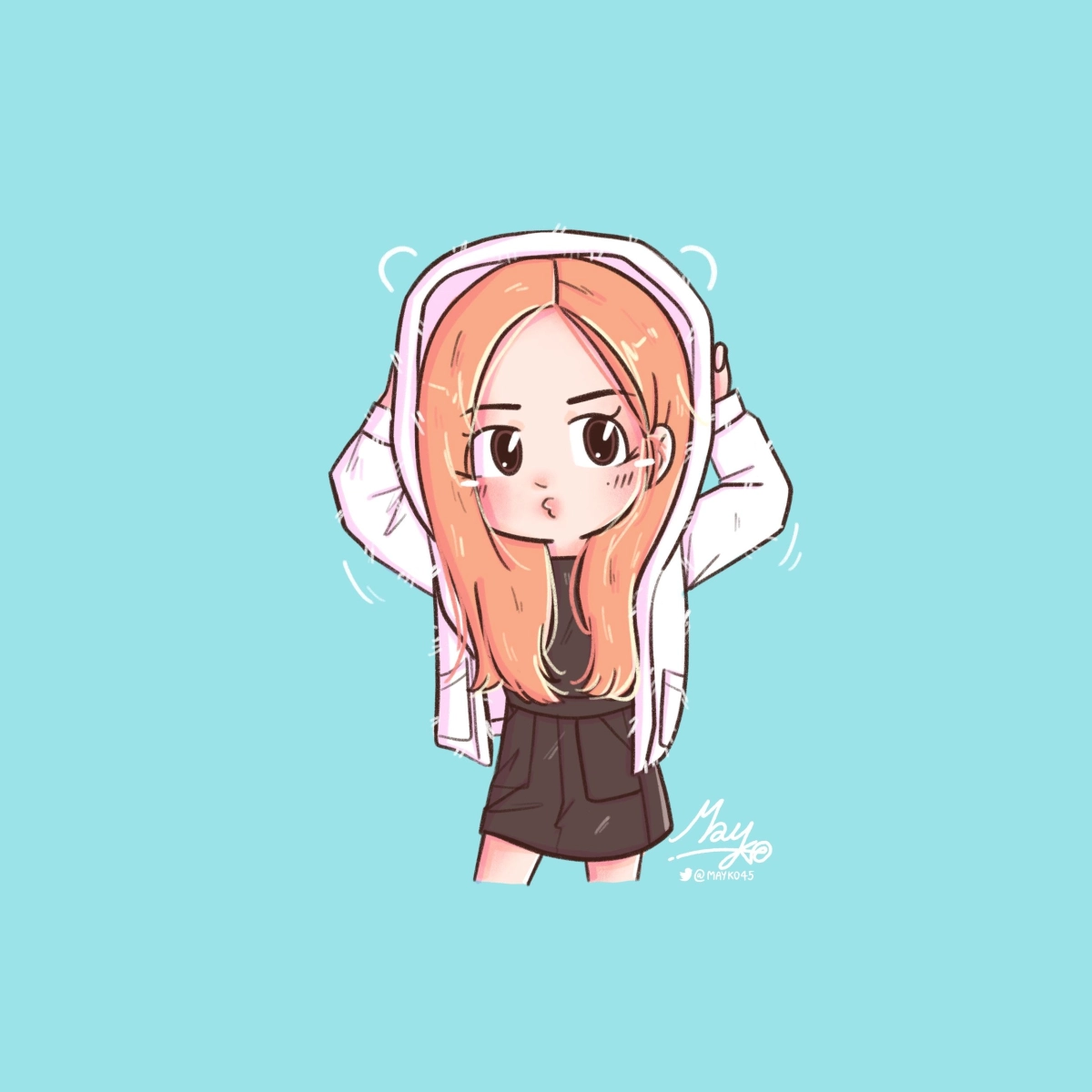 Ảnh Rose chibi phong cách cute cho fan Blackpink
