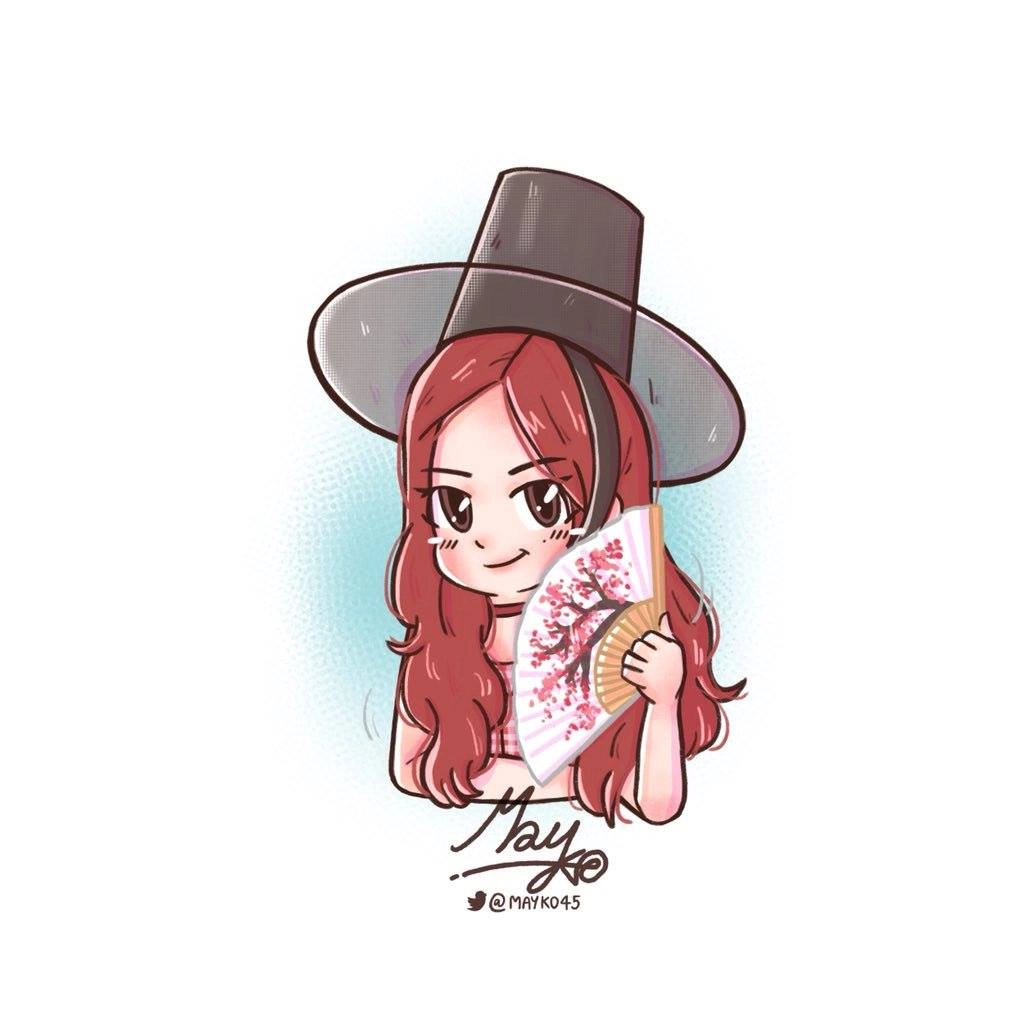Ảnh Rose Blackpink chibi với phong cách dễ thương