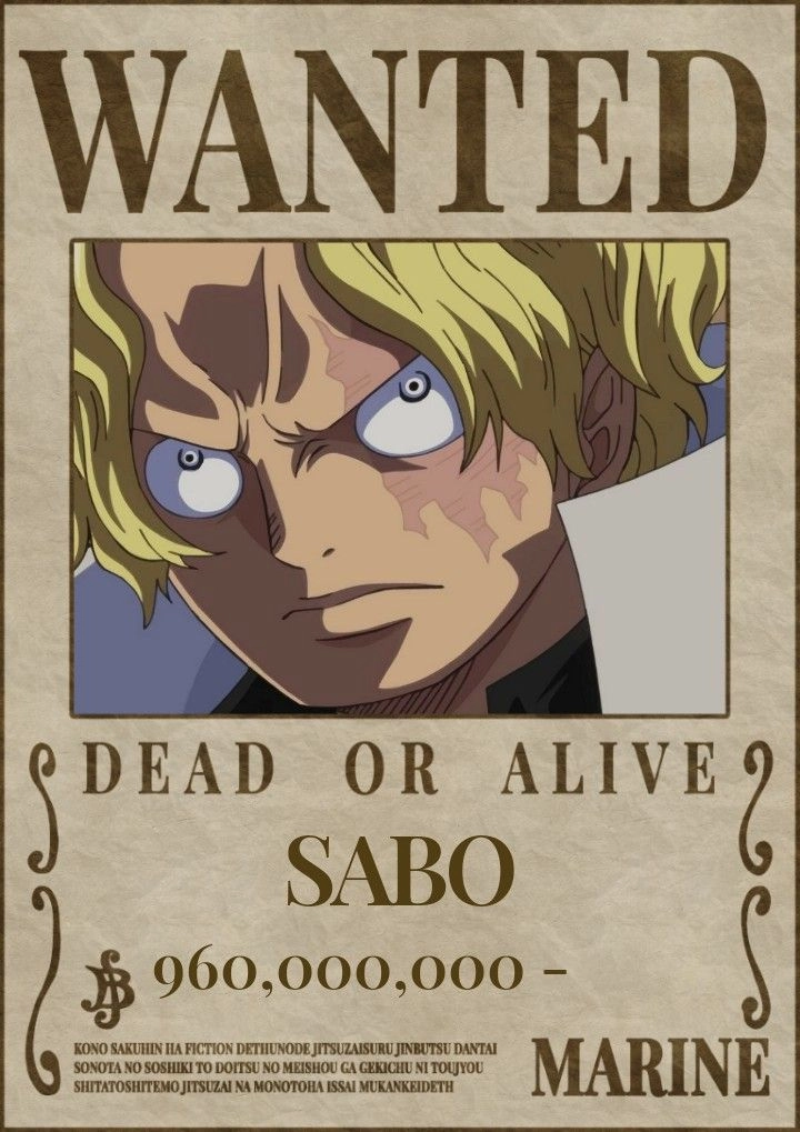 Sabo One Piece wanted poster mới cập nhật
