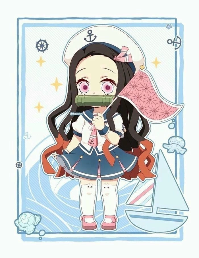Chibi anime thanh gươm diệt quỷ dễ thương