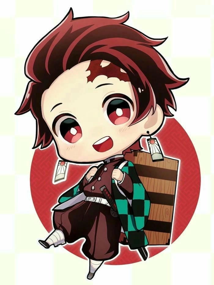 Tanjiro chibi trong thanh gươm diệt quỷ đẹp