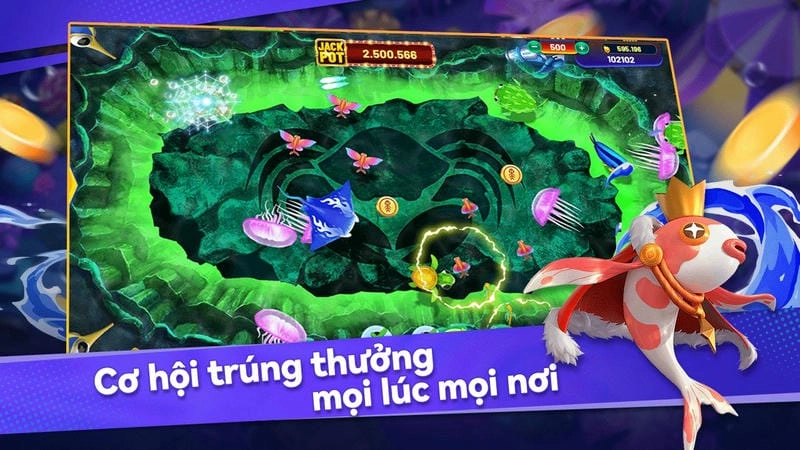Giao diện bắn cá Vipwin với đại dương sống động, đầy màu sắc.