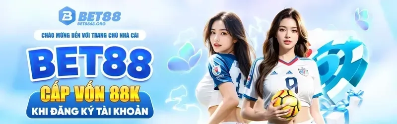  Banner khuyến mãi hấp dẫn của BET88 với tỷ lệ kèo cạnh tranh.