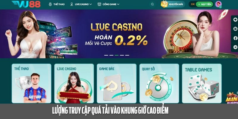 Lượng truy cập VU88 quá lớn khiến server dễ gặp lỗi