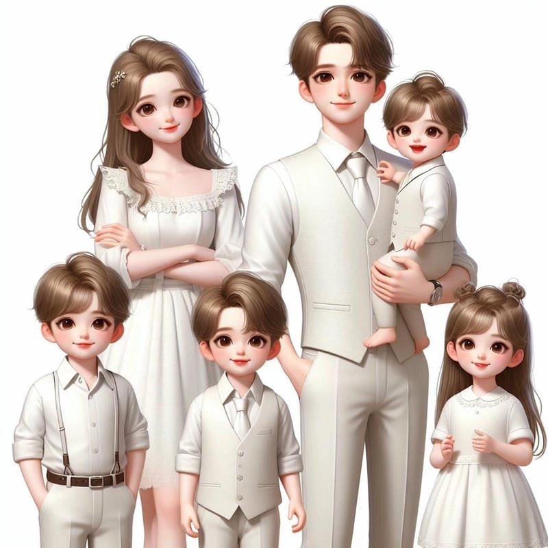 Đắm mình trong ảnh gia đình chibi