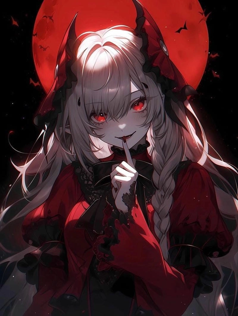 Săn ác quỷ lạnh lùng hình anime nữ ngầu trắng đen