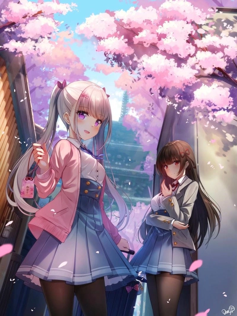 Đắm mình trong hình ảnh anime cặp avatar đôi bạn thân nữ cute