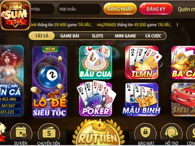 Kho game đa dạng tại sumclub